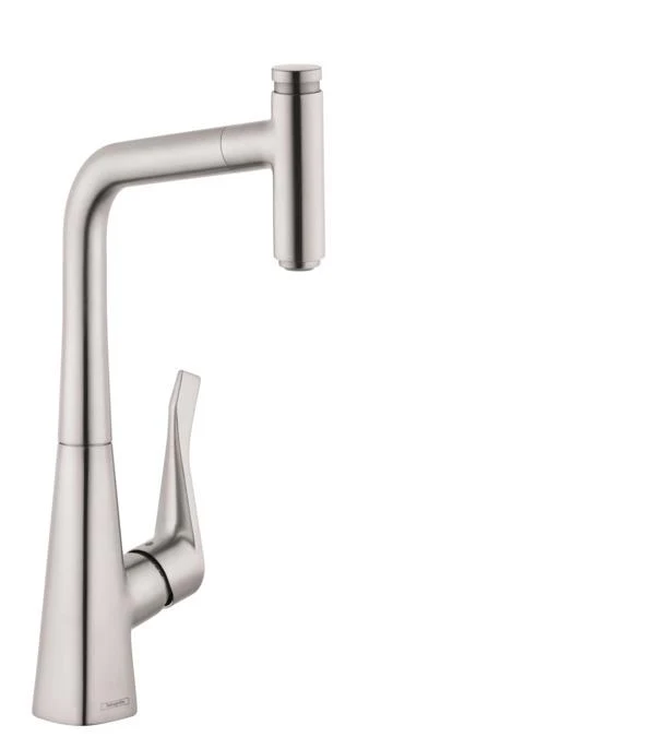 Hansgrohe 14848001 Metris Select Pull-Out Prep Kitchen Faucet with Select On/Off Push Button in Chrome - Image 2