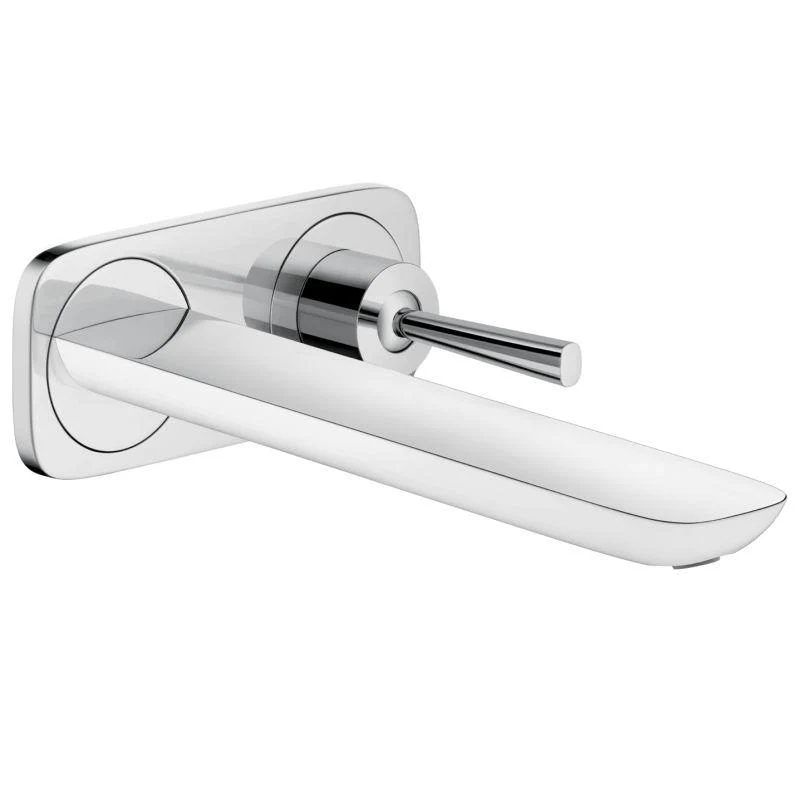 Hansgrohe 15085001 Pura Vida 1.2 GPM Wall Mounted Bathroom Faucet with Eco Right and Quick Clean Technologies - Less Rough-in Valve and Drain Assembly in Chrome