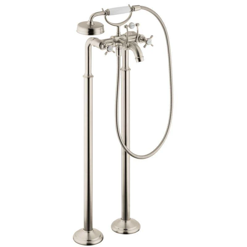 Axor 16547001 Montreux Roman Tub Filler Faucet Free Standing with Diverter 50" Techniflex Hose and 2.5 GPM Single Function Hand Shower Less Valve in Chrome - Image 2