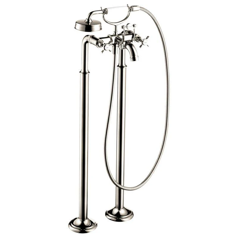 Axor 16547001 Montreux Roman Tub Filler Faucet Free Standing with Diverter 50" Techniflex Hose and 2.5 GPM Single Function Hand Shower Less Valve in Chrome - Image 3