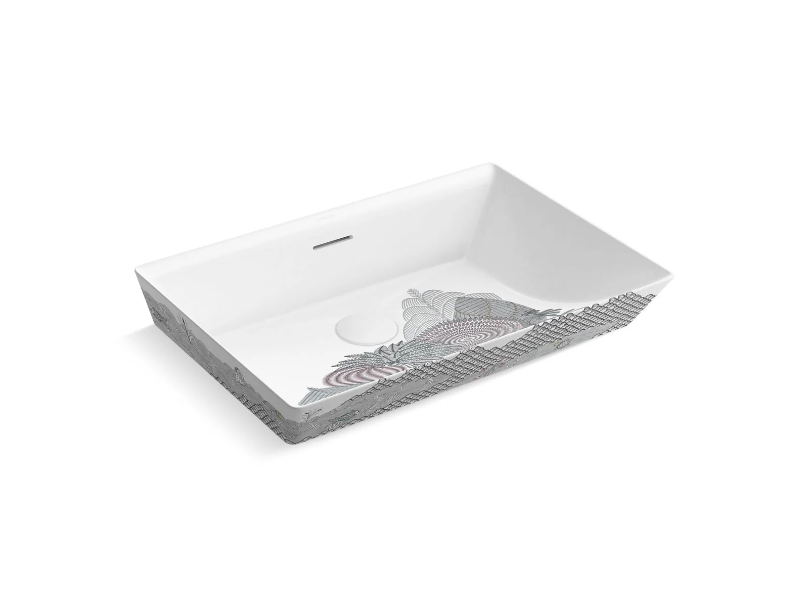 KOHLER K-21060-AE3 Aranya by Pushpa Kumari Brazn 23" rectangular semi-recessed vessel bathroom sink