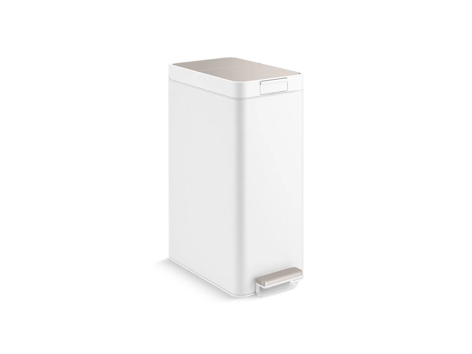 KOHLER K-23826 13-gallon stainless steel slim step trash can with bifold lid - Image 3