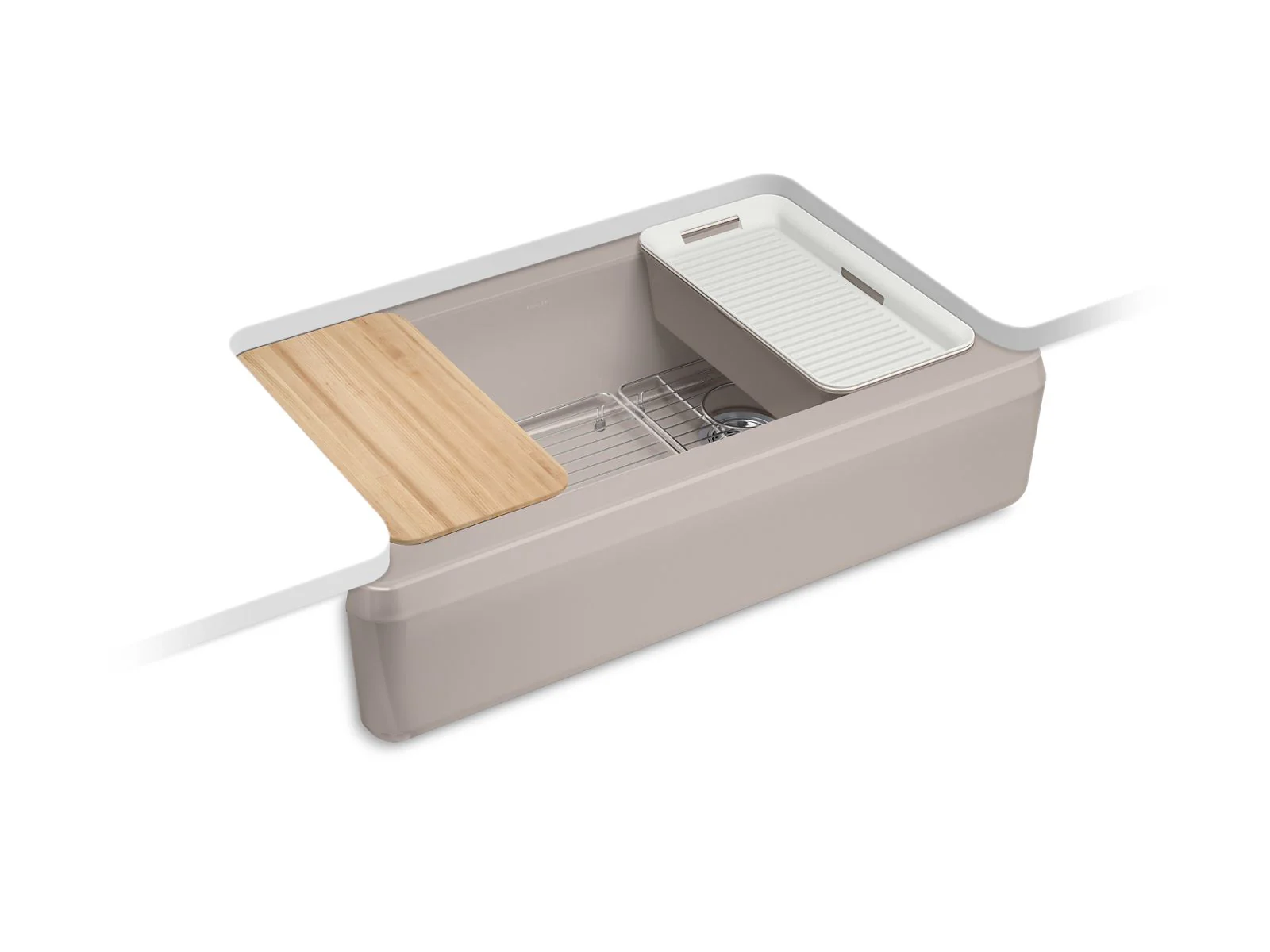 KOHLER K-24564-PC Riverby 35-3/4" undermount single-bowl farmhouse workstation kitchen sink - Image 8