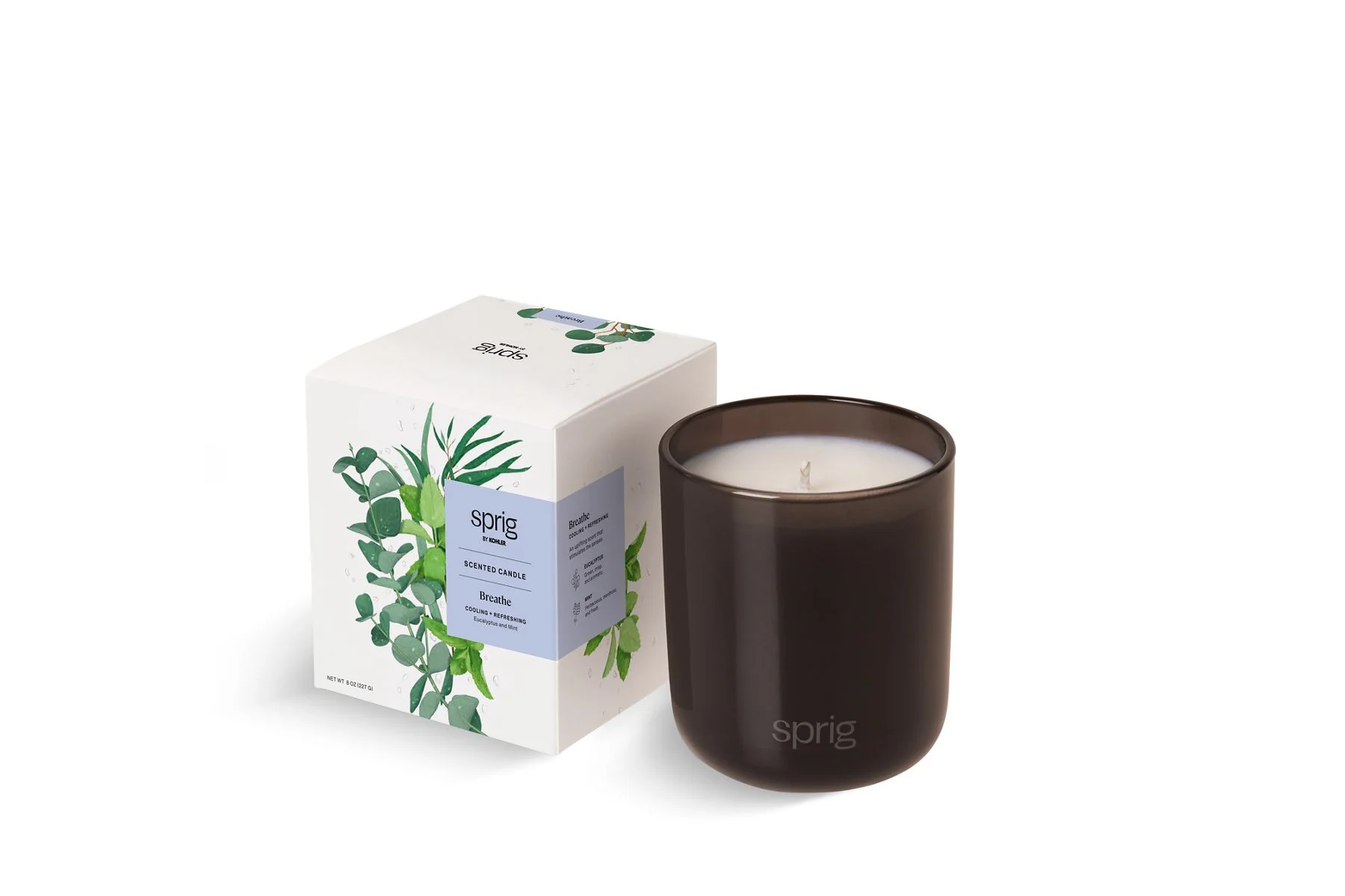 KOHLER K-26803-A2 Sprig Breathe Scented Candle (Eucalyptus + Mint)