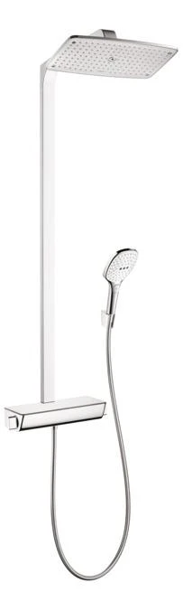 Hansgrohe 27112001 Raindance Select Showerpipe with Rain Shower Head, Multi-Function Hand Shower and Glass Shelf in Chrome - Image 2