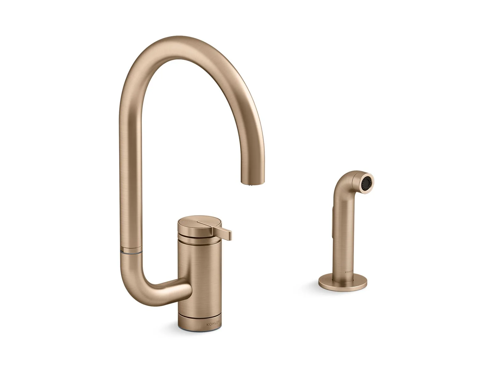 KOHLER K-28272 Components Single-handle kitchen sink faucet with two-function extended-reach spout and side sprayer - Image 5