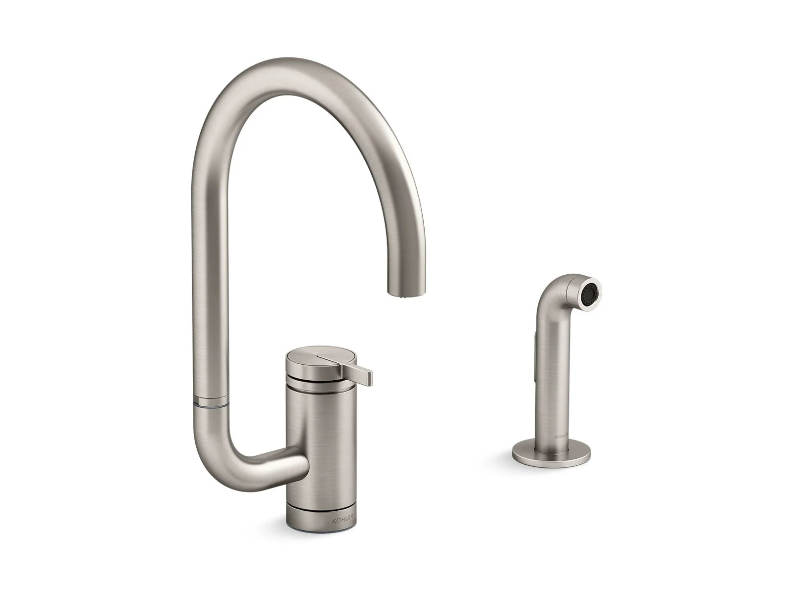 KOHLER K-28272 Components Single-handle kitchen sink faucet with two-function extended-reach spout and side sprayer - Image 9