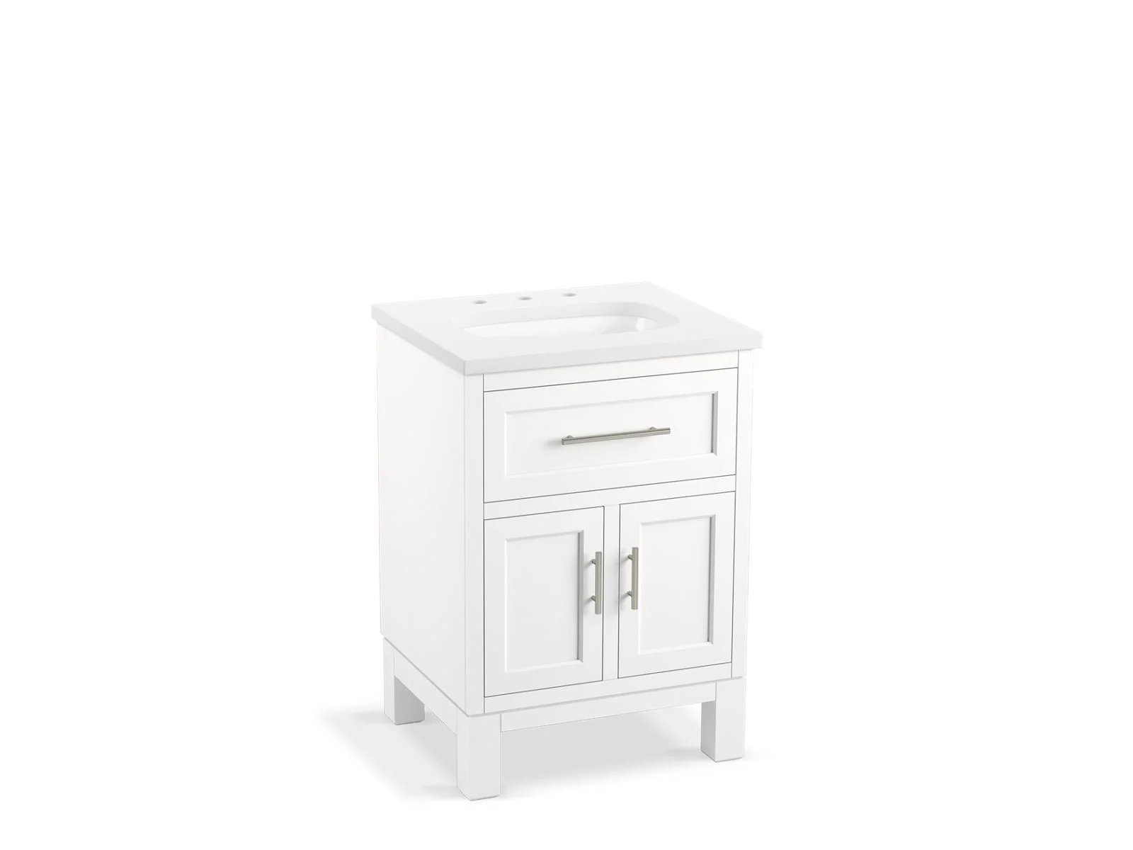 KOHLER K-28379-ASB Quo 24" bathroom vanity cabinet with sink and quartz top