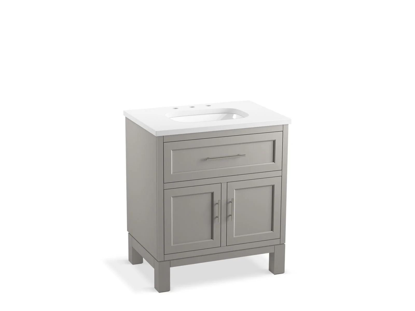 KOHLER K-28380-ASB Quo 30" bathroom vanity cabinet with sink and quartz top - Image 2