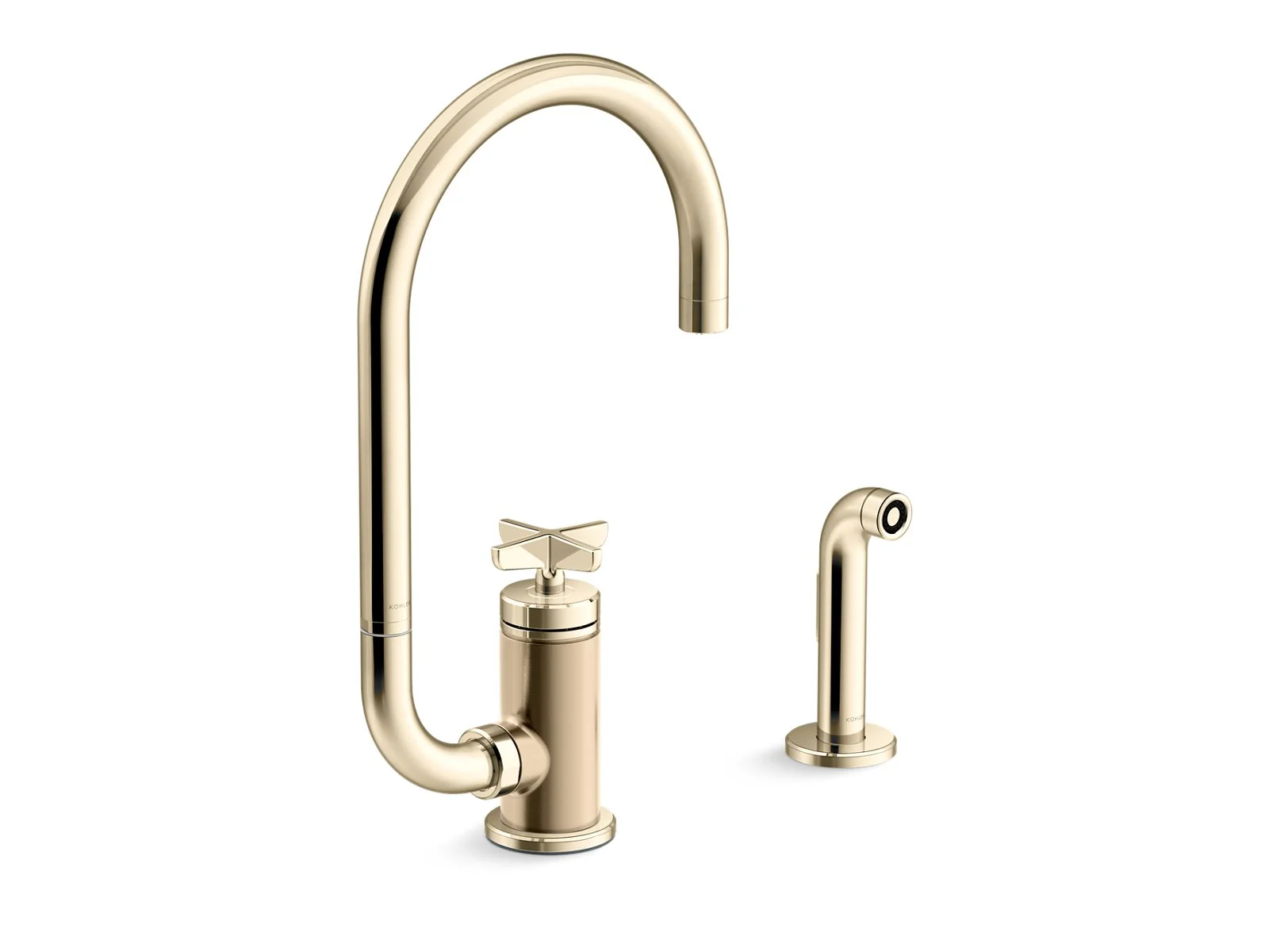 KOHLER K-28675-3 Billet Single-handle bar sink faucet with two-function extended-reach spout and side sprayer - Image 2