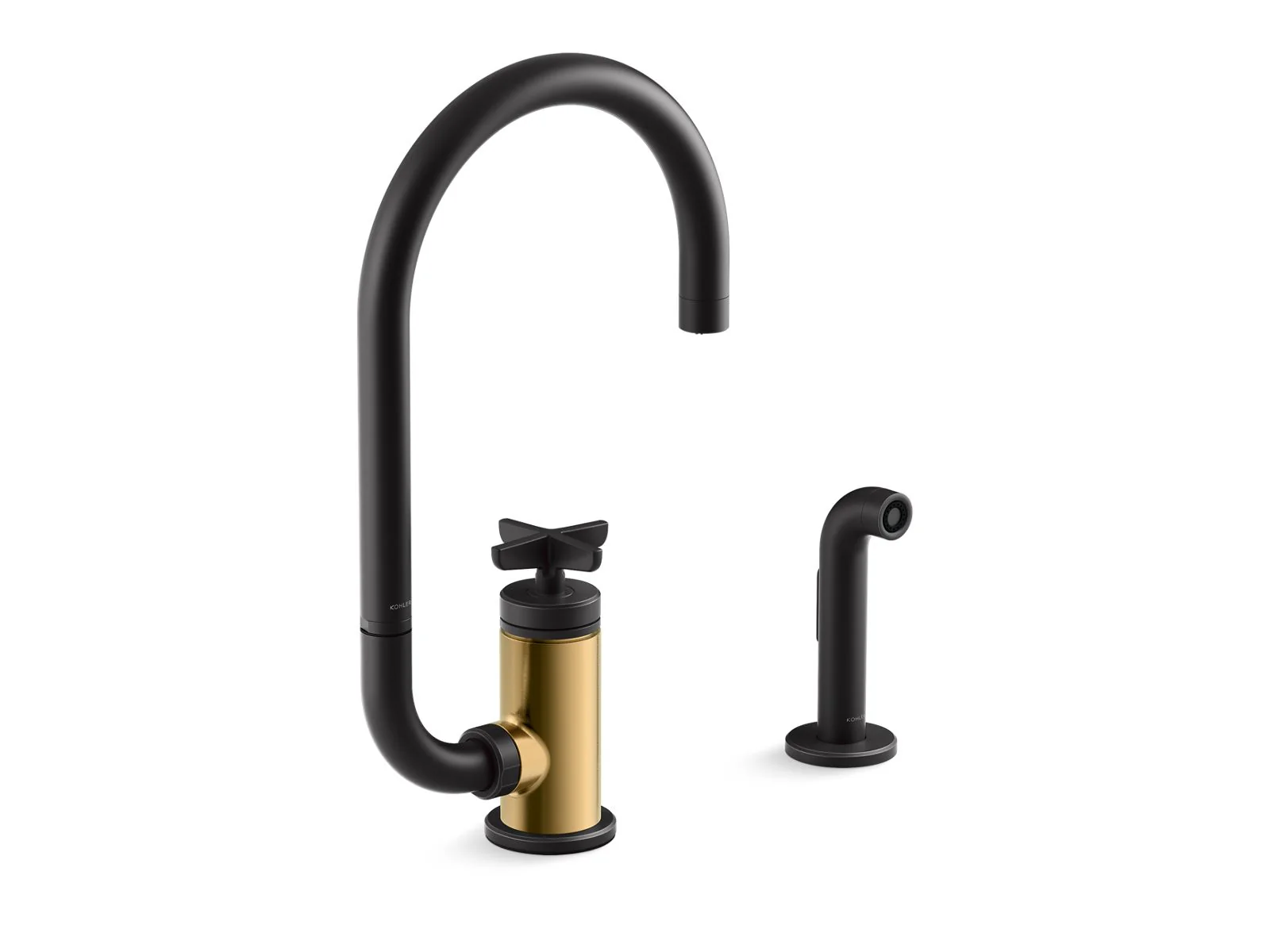 KOHLER K-28675-3 Billet Single-handle bar sink faucet with two-function extended-reach spout and side sprayer - Image 4
