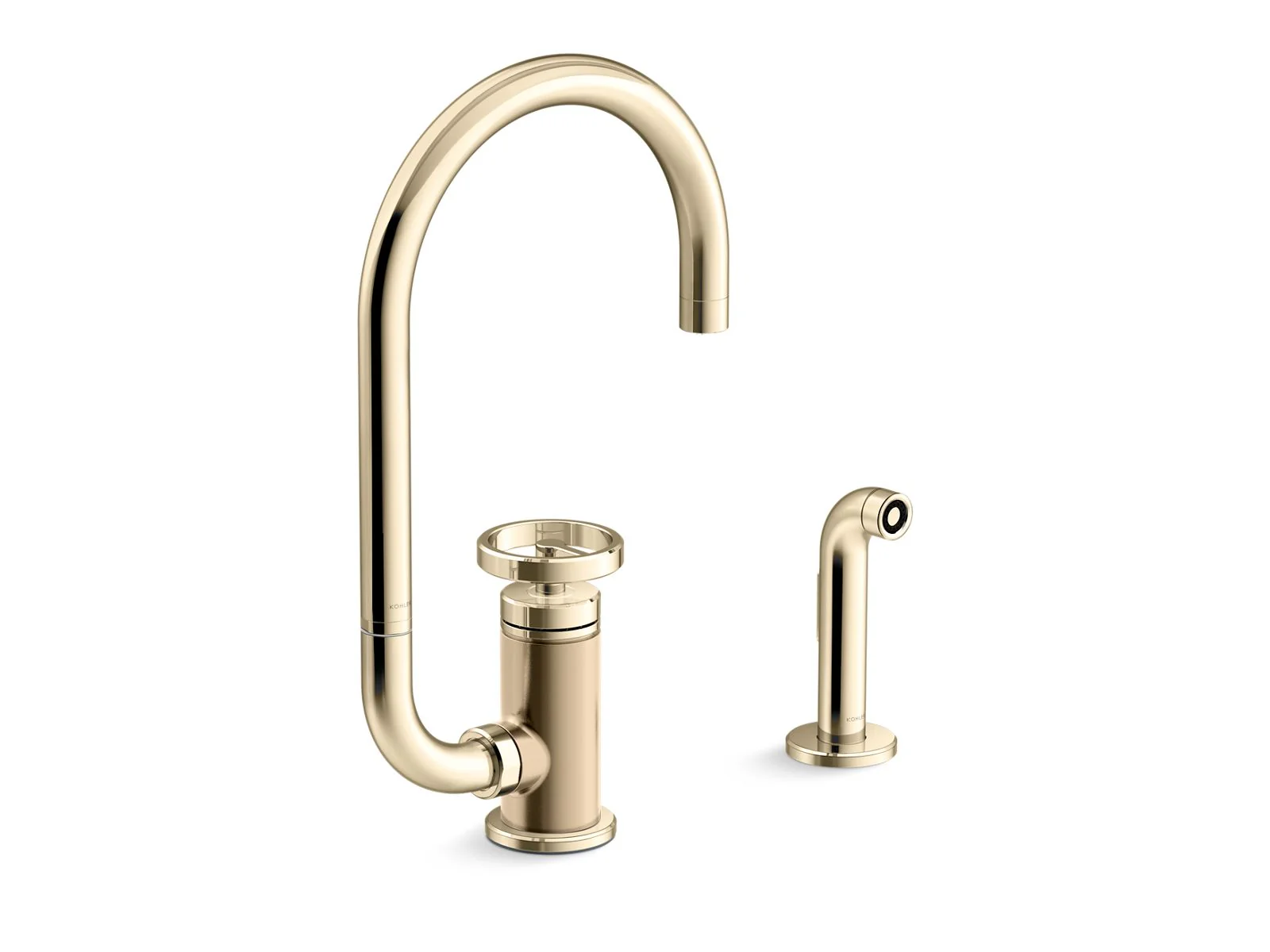 KOHLER K-28675-9 Billet Single-handle bar sink faucet with two-function extended-reach spout and side sprayer - Image 2