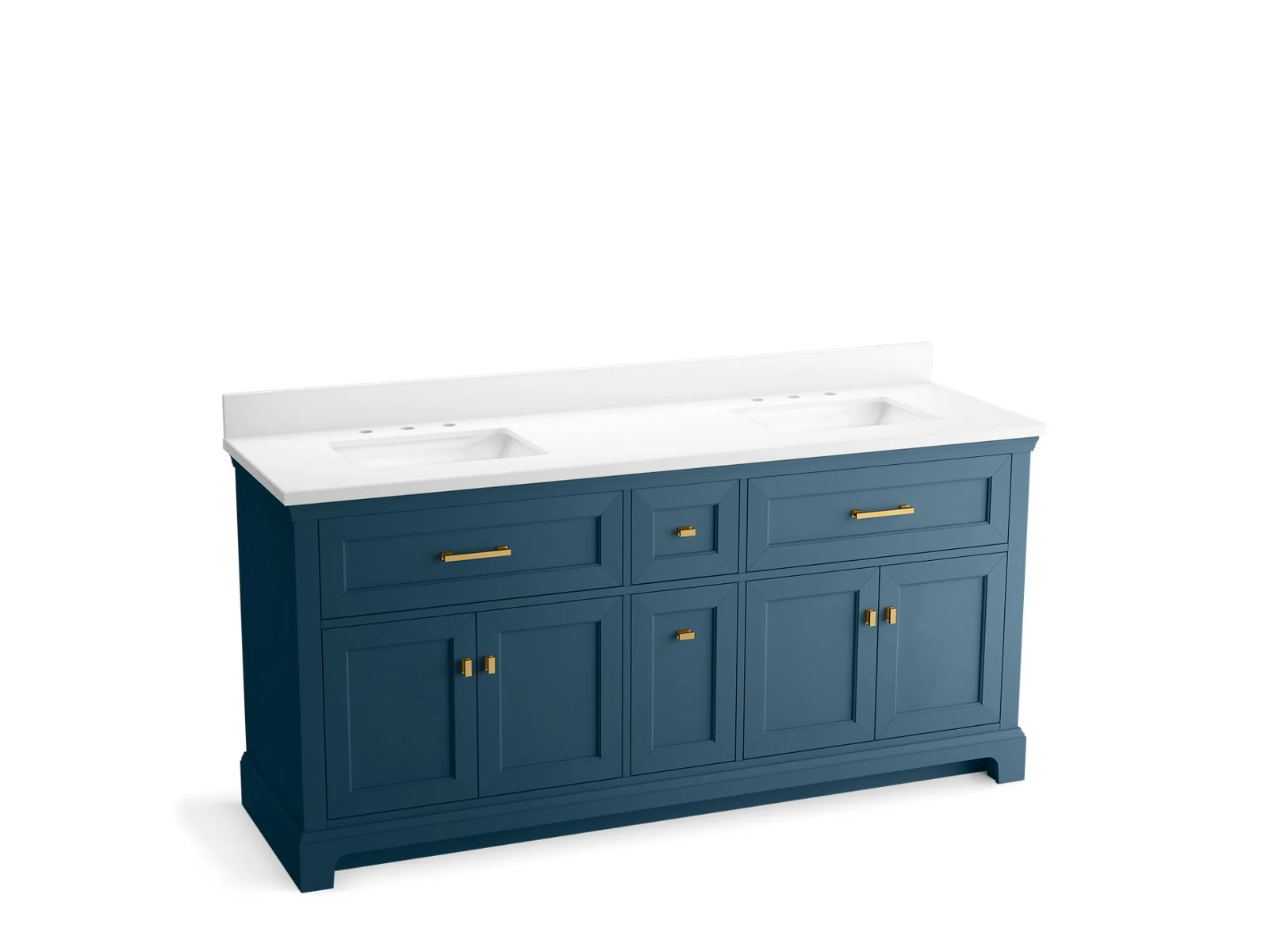 KOHLER K-29264-BD1 Charlemont 72" bathroom vanity cabinet with sinks and quartz top - Image 3