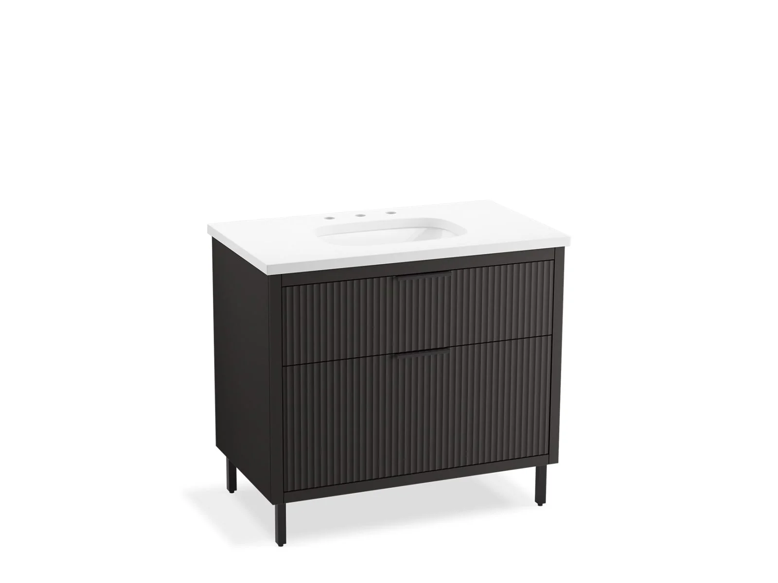 KOHLER K-32171-ASB Spacity 36" wall-hung bathroom vanity cabinet with sink and quartz top - Image 2