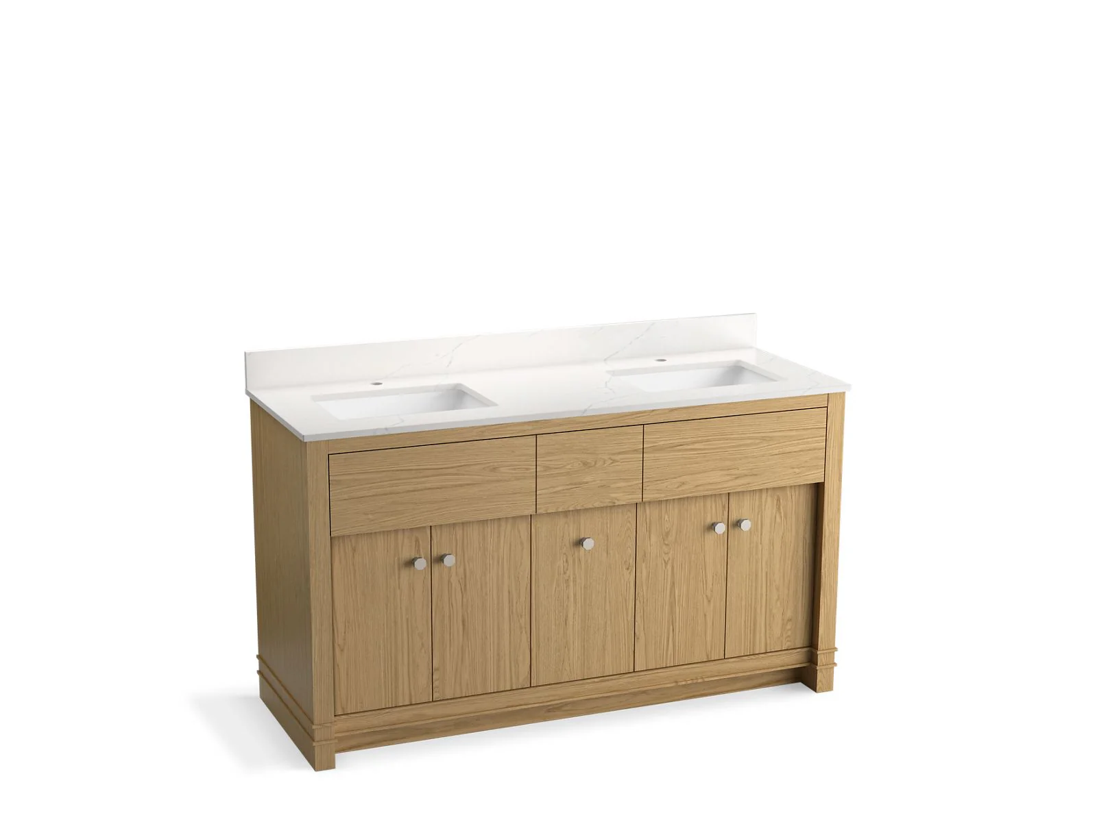 KOHLER K-33293 Alouette 60" bathroom vanity cabinet with sinks and quartz top - Image 2