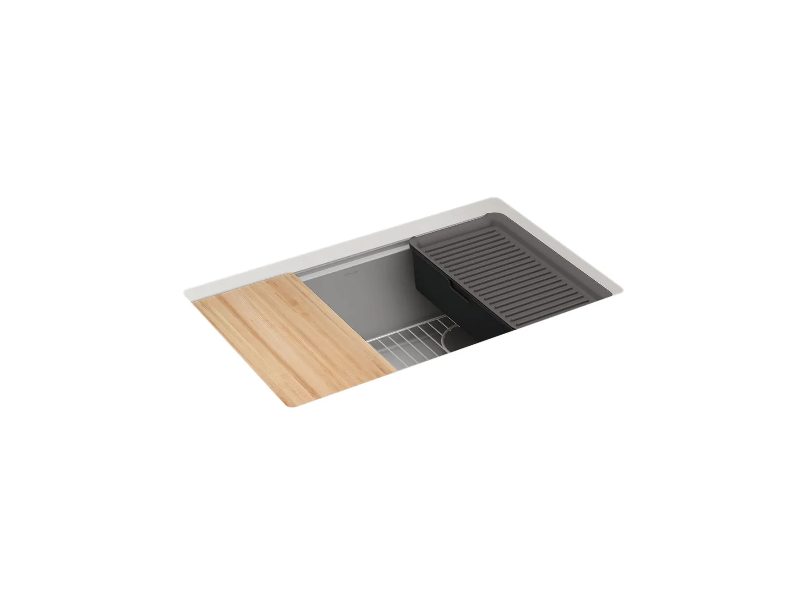 KOHLER K-33712-PC Billings 29" undermount single-bowl workstation kitchen sink - Image 4