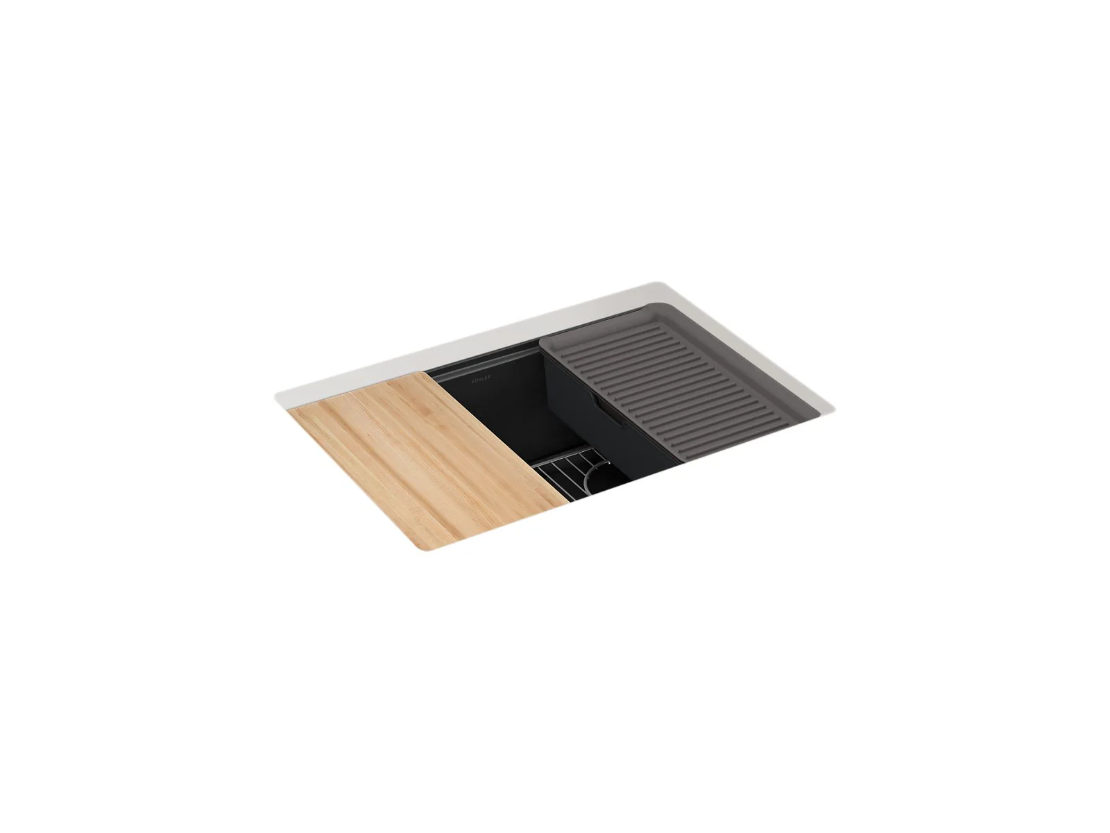 KOHLER K-33713-PC Billings 27" undermount single-bowl workstation kitchen sink