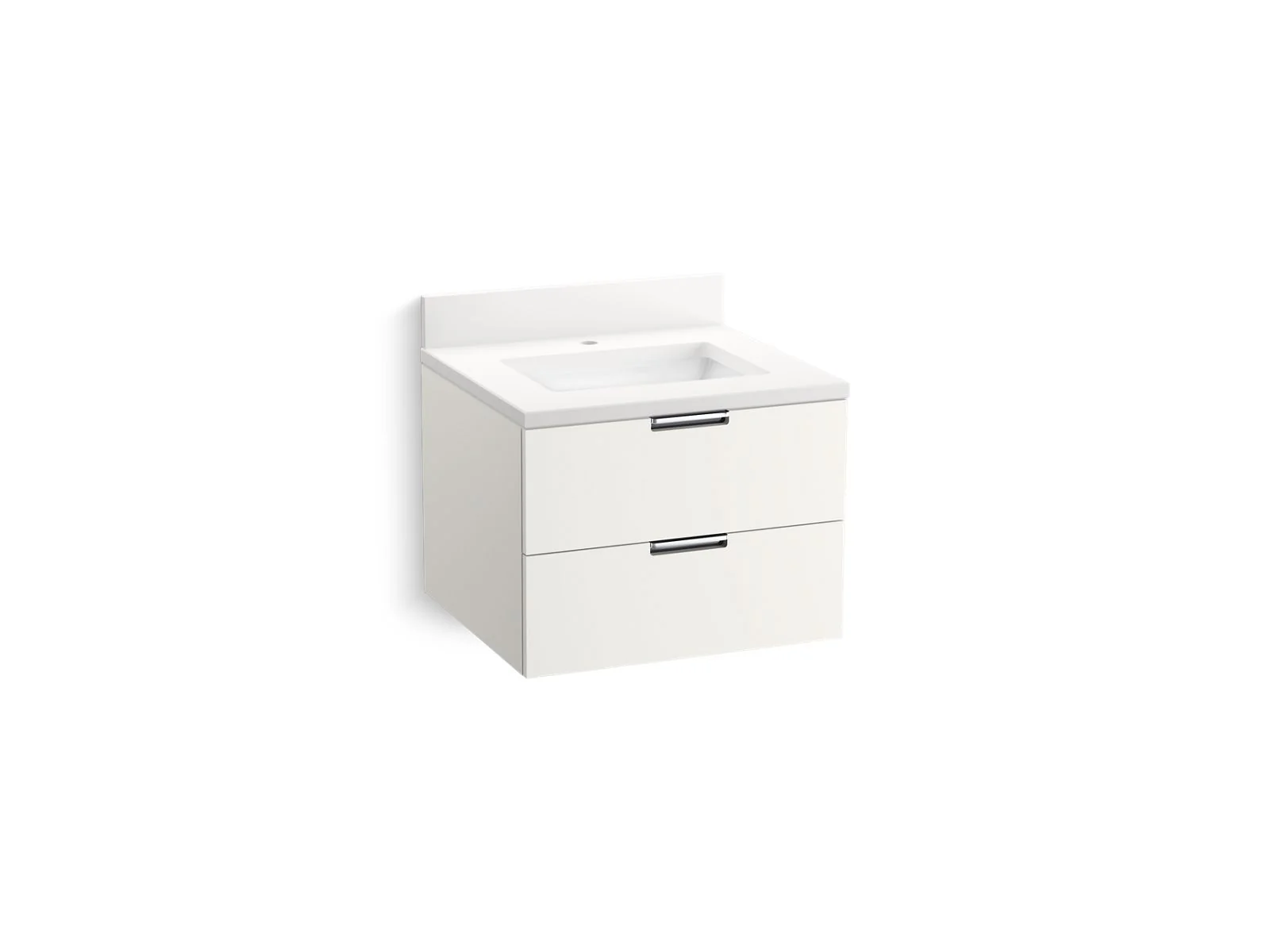 KOHLER K-34653 Maxstow 24" wall-hung bathroom vanity cabinet with sink and quartz top