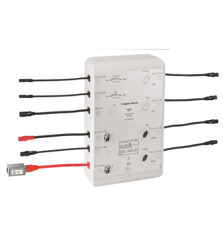 Grohe 36418000 F-Digital 2-3/8 Inch Base Unit Box Bluetooth Connection Panel for Light, Sound, and Steam Modules