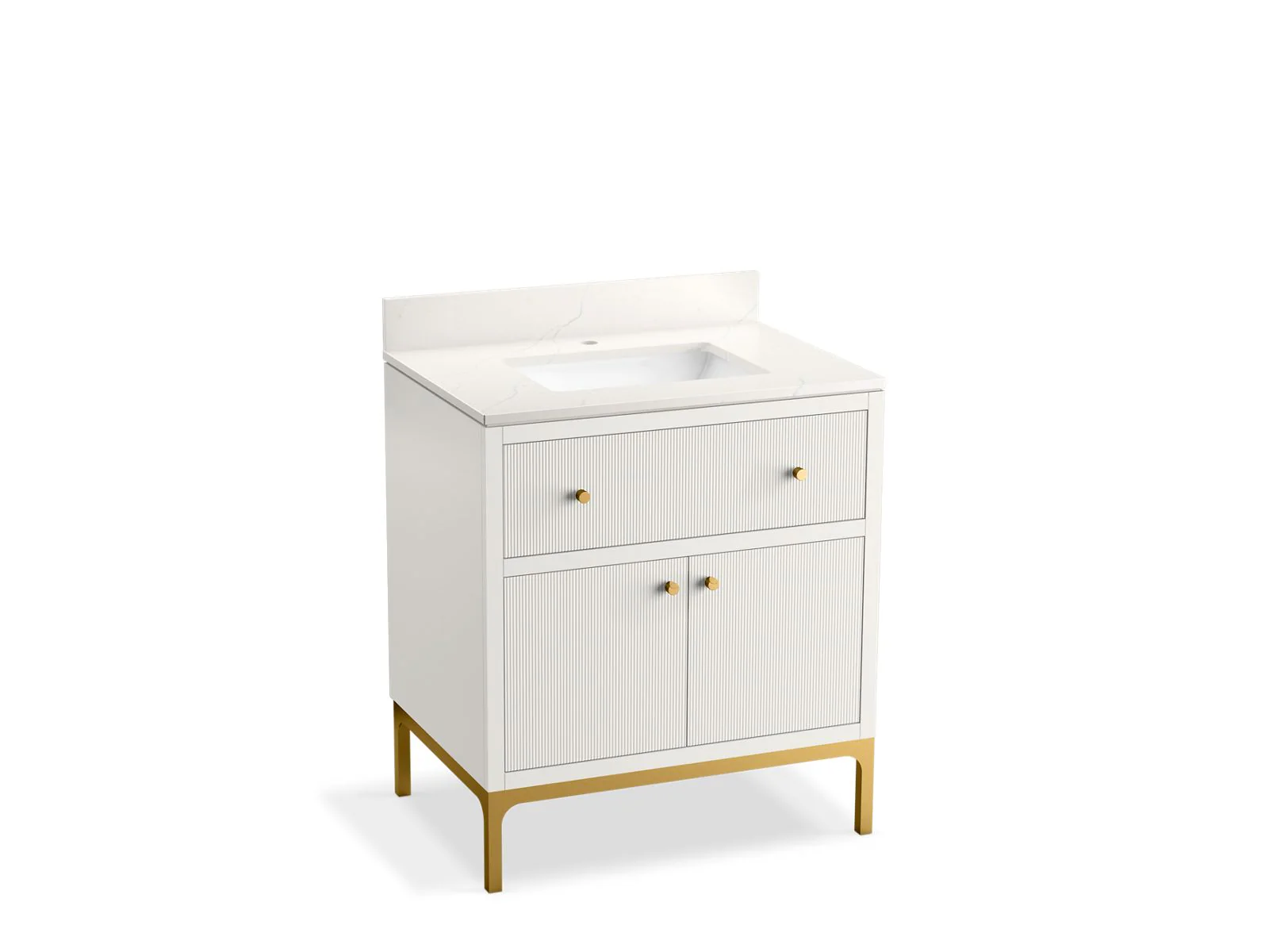 KOHLER K-38008 Calpa 30" bathroom vanity cabinet with sink and quartz top