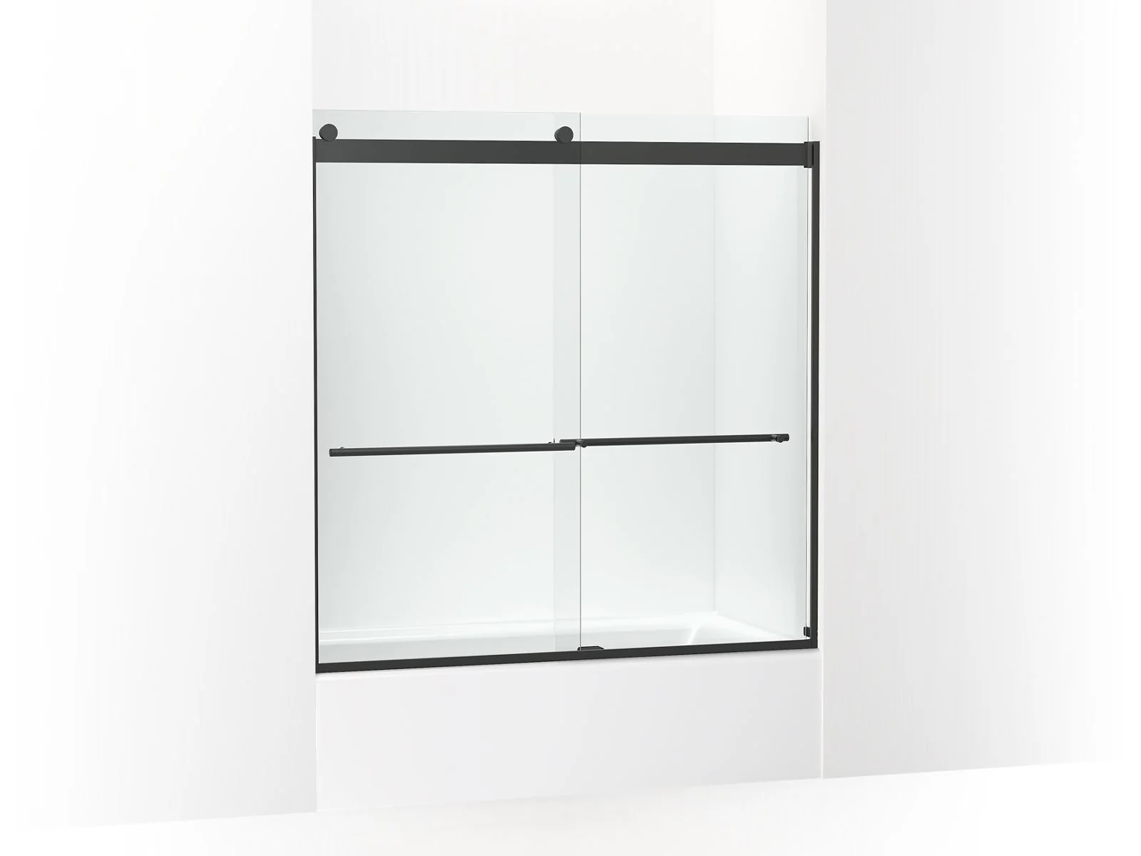 KOHLER K-702420-L Levity Frameless sliding bath door, 61-9/16" H x 56-5/8 - 59-5/8" W, with 5/16"-thick Crystal Clear glass - Image 2