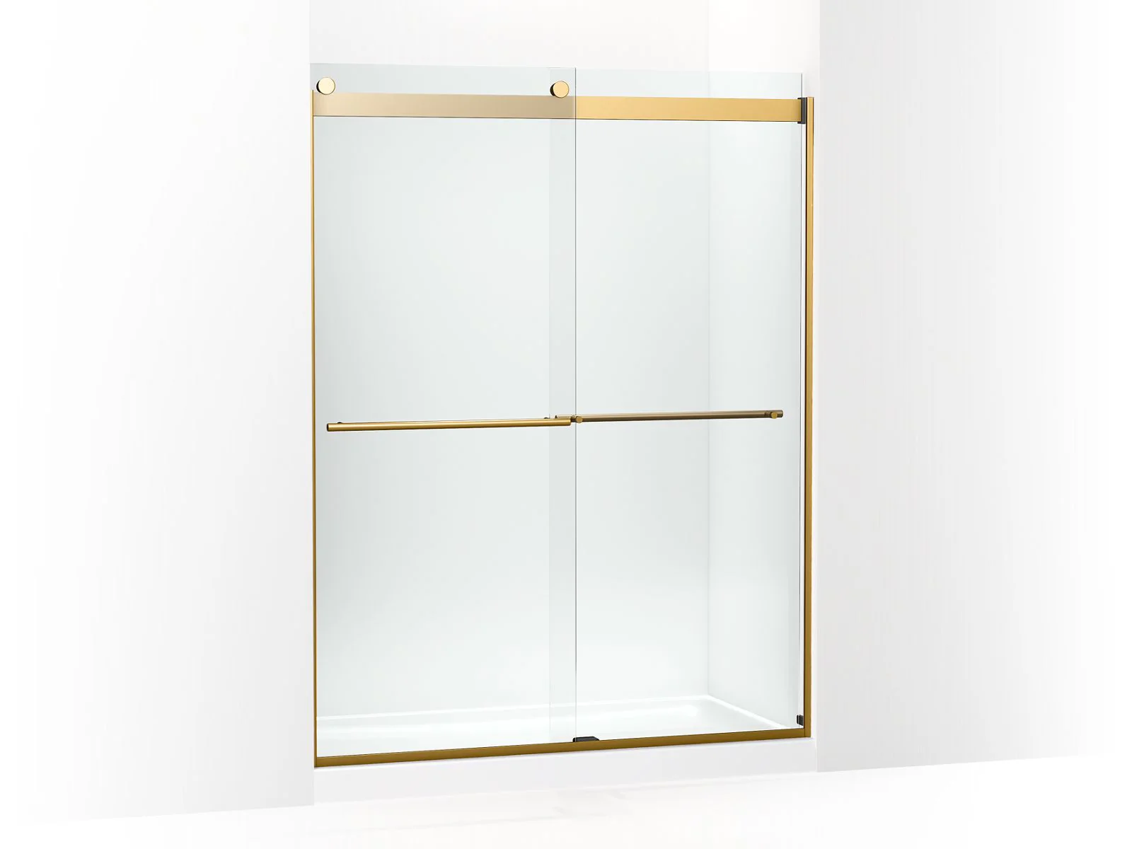 KOHLER K-702424-L Levity Frameless sliding shower door, 77-9/16" H x 56-5/8 - 59-5/8" W, with 5/16"-thick Crystal Clear glass