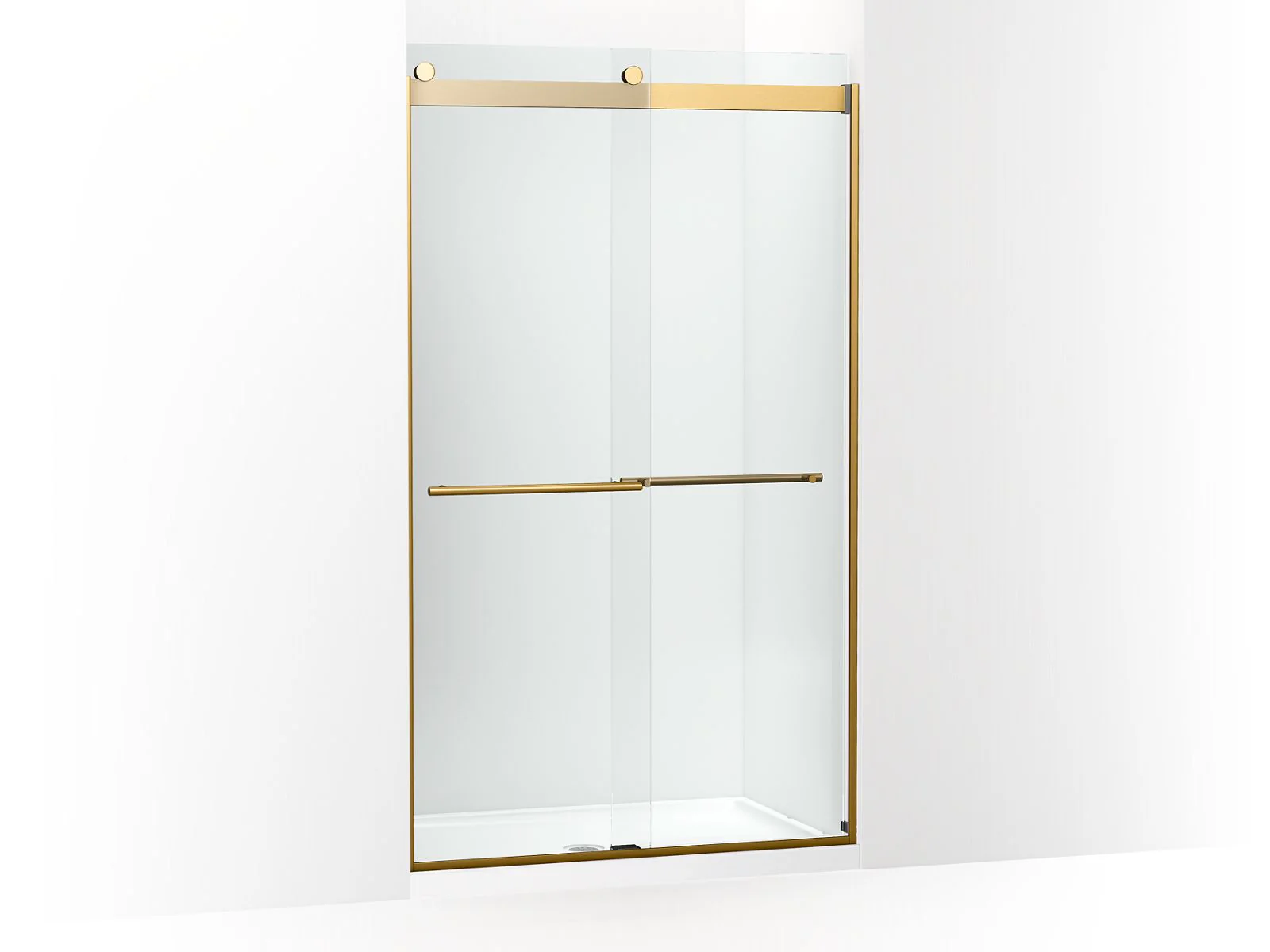 KOHLER K-702428-L Levity Frameless sliding shower door, 81-5/8" H x 44-5/8 - 47-5/8" W, with 3/8"-thick Crystal Clear glass
