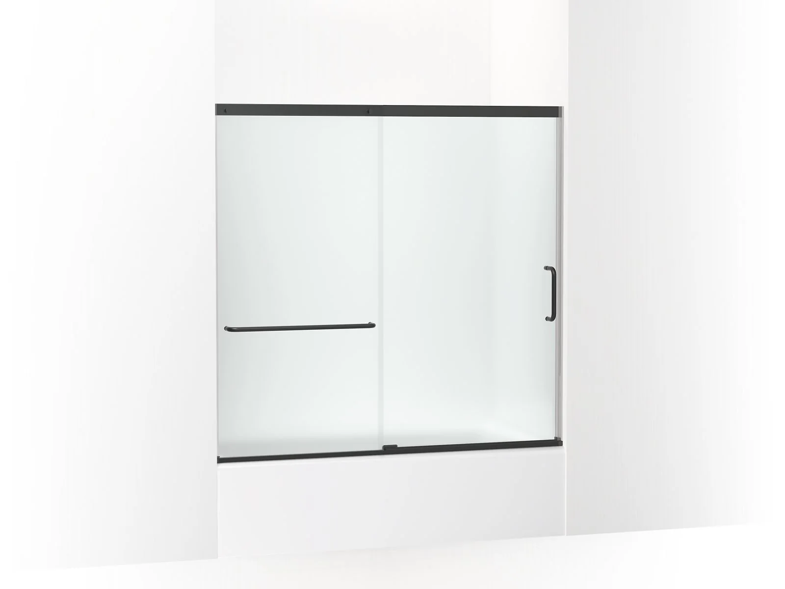 KOHLER K-707609-6D3 Elate Sliding bath door, 56-3/4" H x 56-1/4 - 59-5/8" W, with 1/4" thick Frosted glass