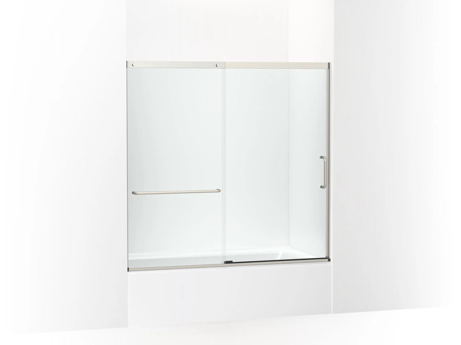 KOHLER K-707618-8L Elate Sliding bath door, 56-3/4" H x 56-1/4 - 59-5/8" W with heavy 5/16" thick Crystal Clear glass - Image 2