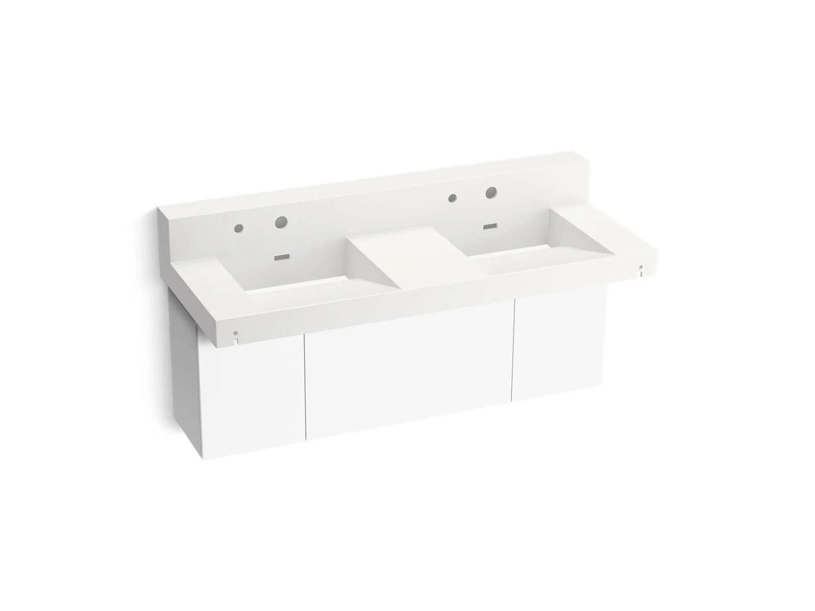 KOHLER K-81025-BPW Constellation 60" wall-mount basin lavatory system with backsplash - Image 14