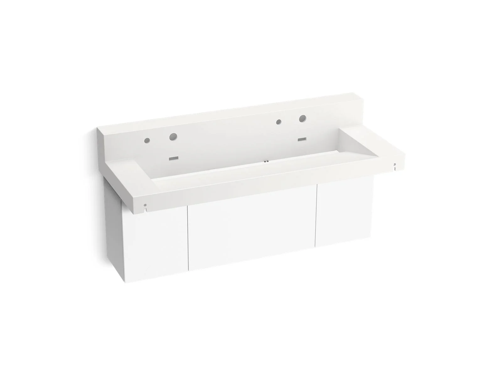 KOHLER K-81027-BPW Constellation 60" wall-mount trough lavatory system with backsplash - Image 14