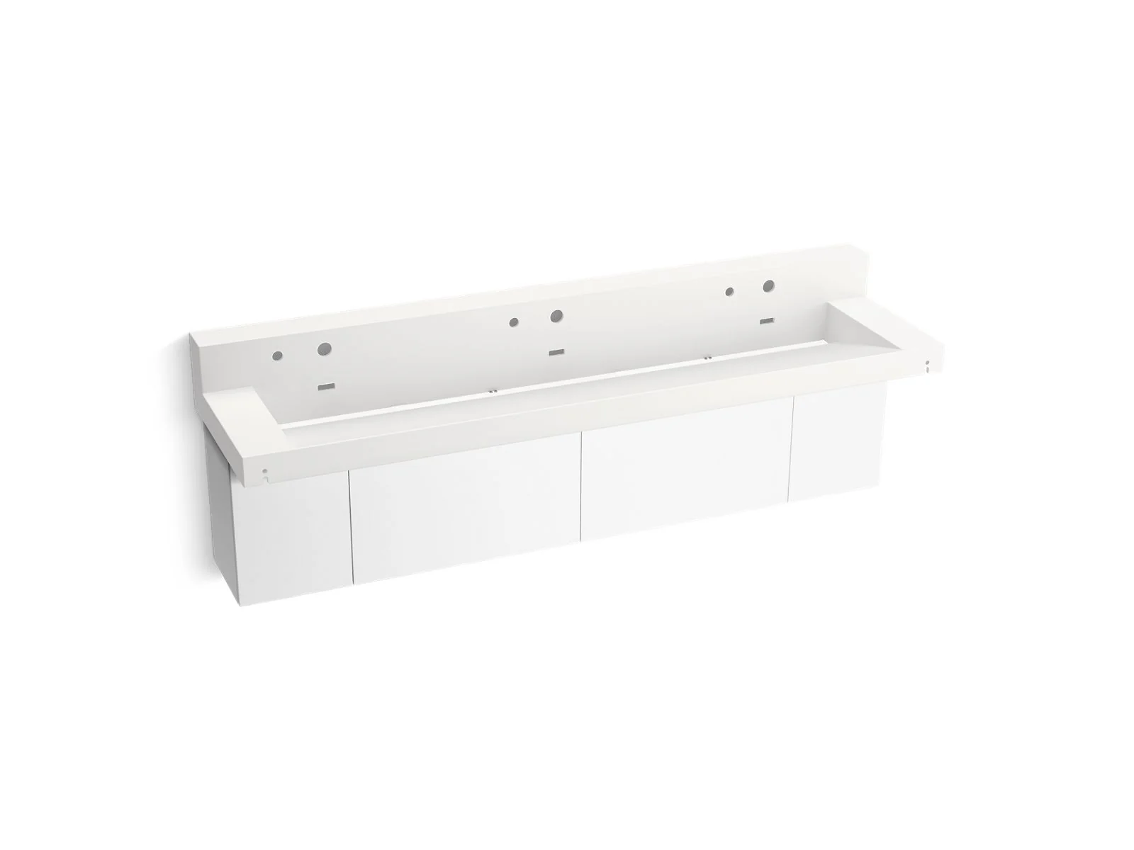 KOHLER K-81028-BPW Constellation 90" wall-mount trough lavatory system with backsplash - Image 14