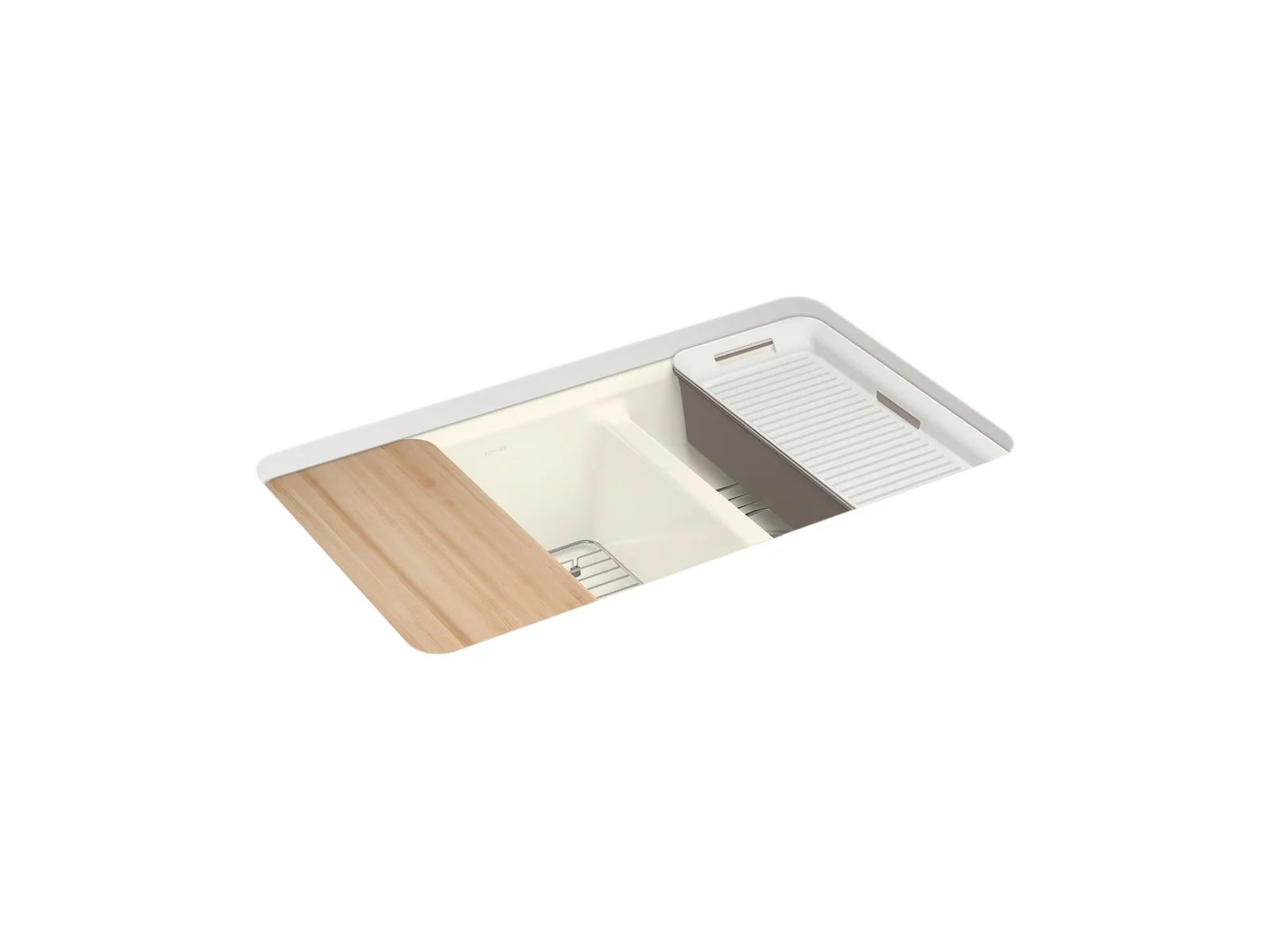 KOHLER K-8669-5UPC Riverby 33" undermount double-bowl workstation kitchen sink - Image 5