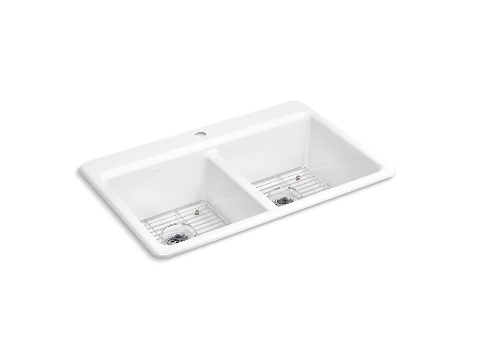 KOHLER K-8679-1A1 Riverby 33" top-mount double-bowl kitchen sink
