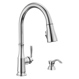 Delta Capertee: Single Handle Pull-Down Kitchen Faucet with Soap Dispenser and ShieldSpray Technology - Image 3