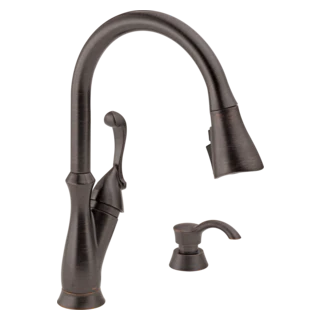 Delta Arabella: Single Handle Pull-Down Kitchen Faucet with Soap Dispenser and ShieldSpray
