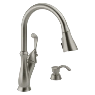 Delta Arabella: Single Handle Pull-Down Kitchen Faucet with Soap Dispenser and ShieldSpray - Image 2