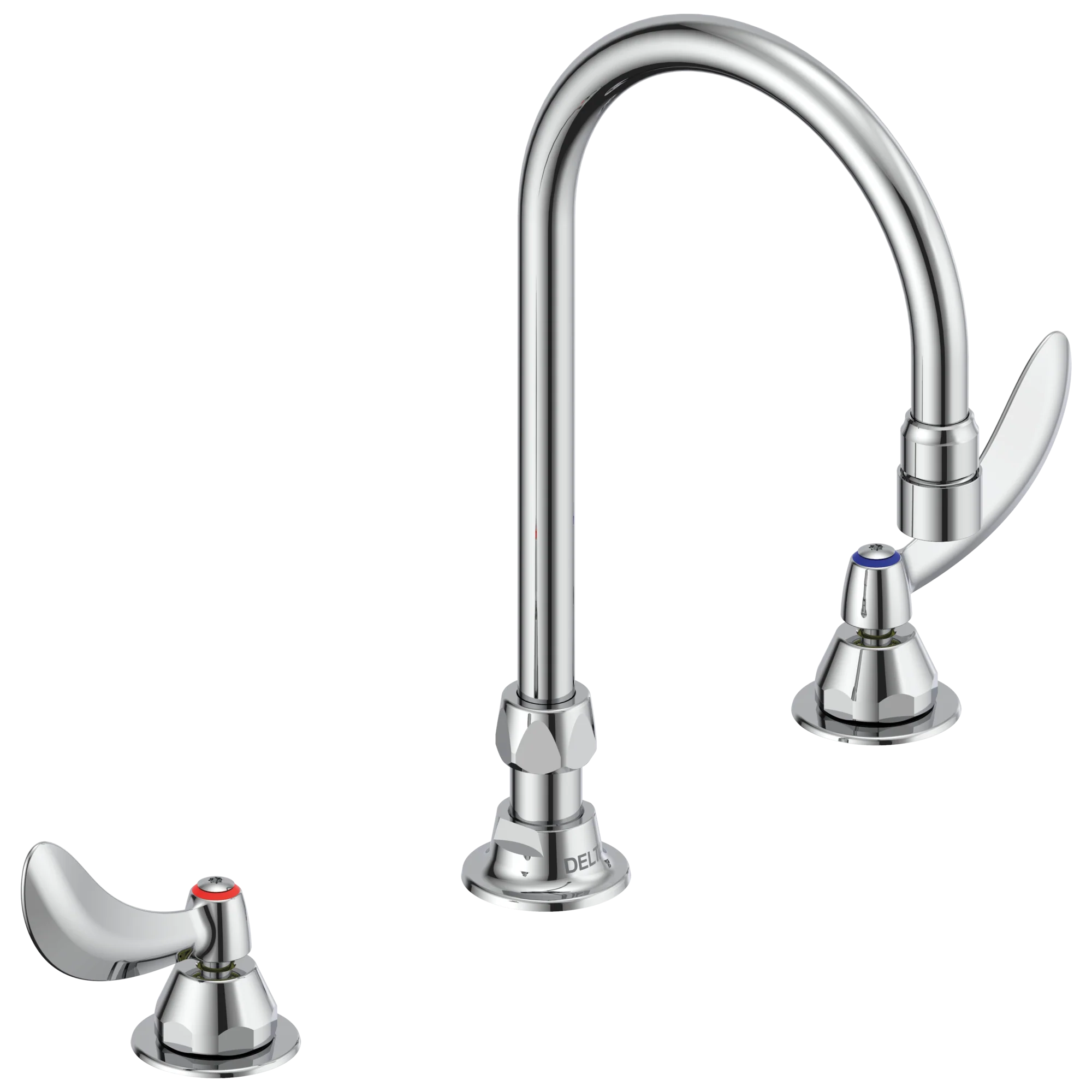 Delta Commercial 23C6:23C624 Two Handle Widespread Bathroom Faucet with Gooseneck Spout - Less Pop-Up - Image 2