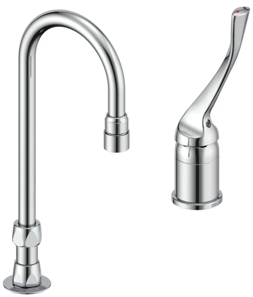 Delta Commercial 24T2:24T2643 Single Control Mixing Faucet with Gooseneck Spout - Less Pop-Up - Image 4