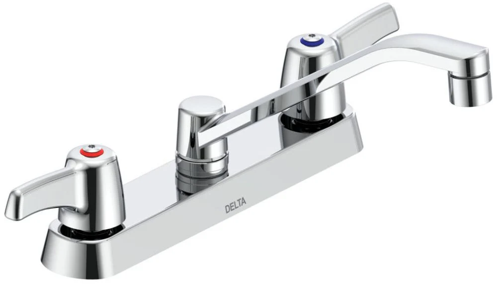 Delta Commercial 26T3:26T3143 Two Handle 8" Cast Deck Mount Faucet - Image 2