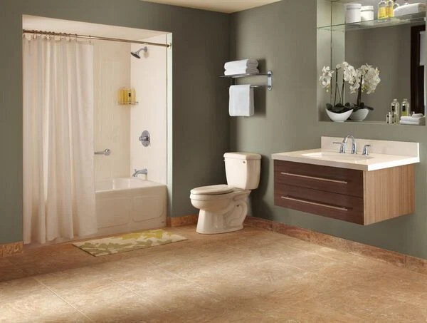 Delta: 24" Brass Towel Shelf with One Bar, Concealed Mounting Polished Chrome - Image 2