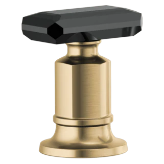 Brizo Invari: Roman Tub Faucet Black Crystal Knob Handle Kit