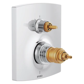 Brizo Kintsu: TempAssure Thermostatic Valve Trim with Integrated 3-Function Diverter Trim - Less Handles - Image 5