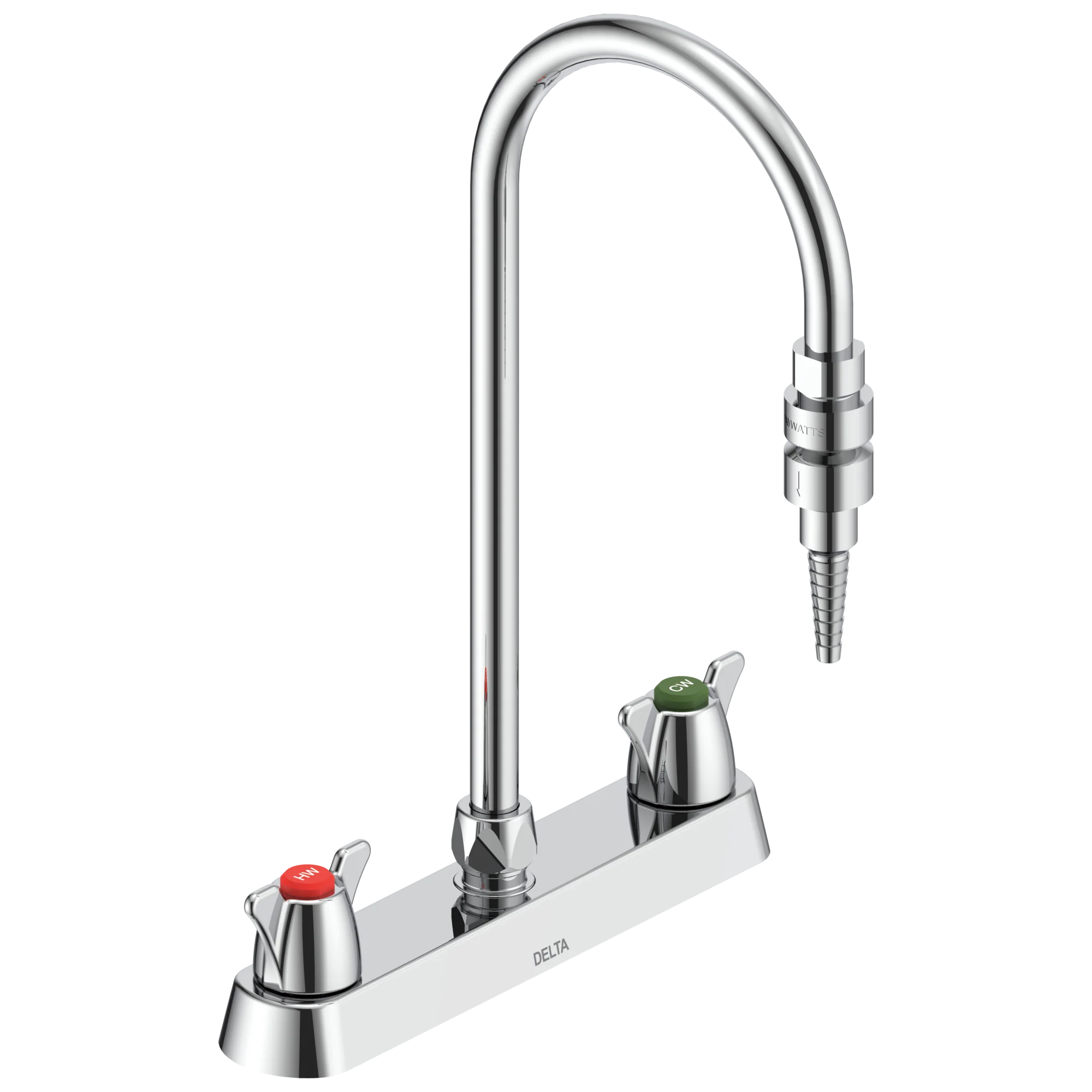 Delta Commercial W67 Series Mixing Faucet:W6740 Two Handle 8" Deck Mount Laboratory Mixing Faucet - Image 3