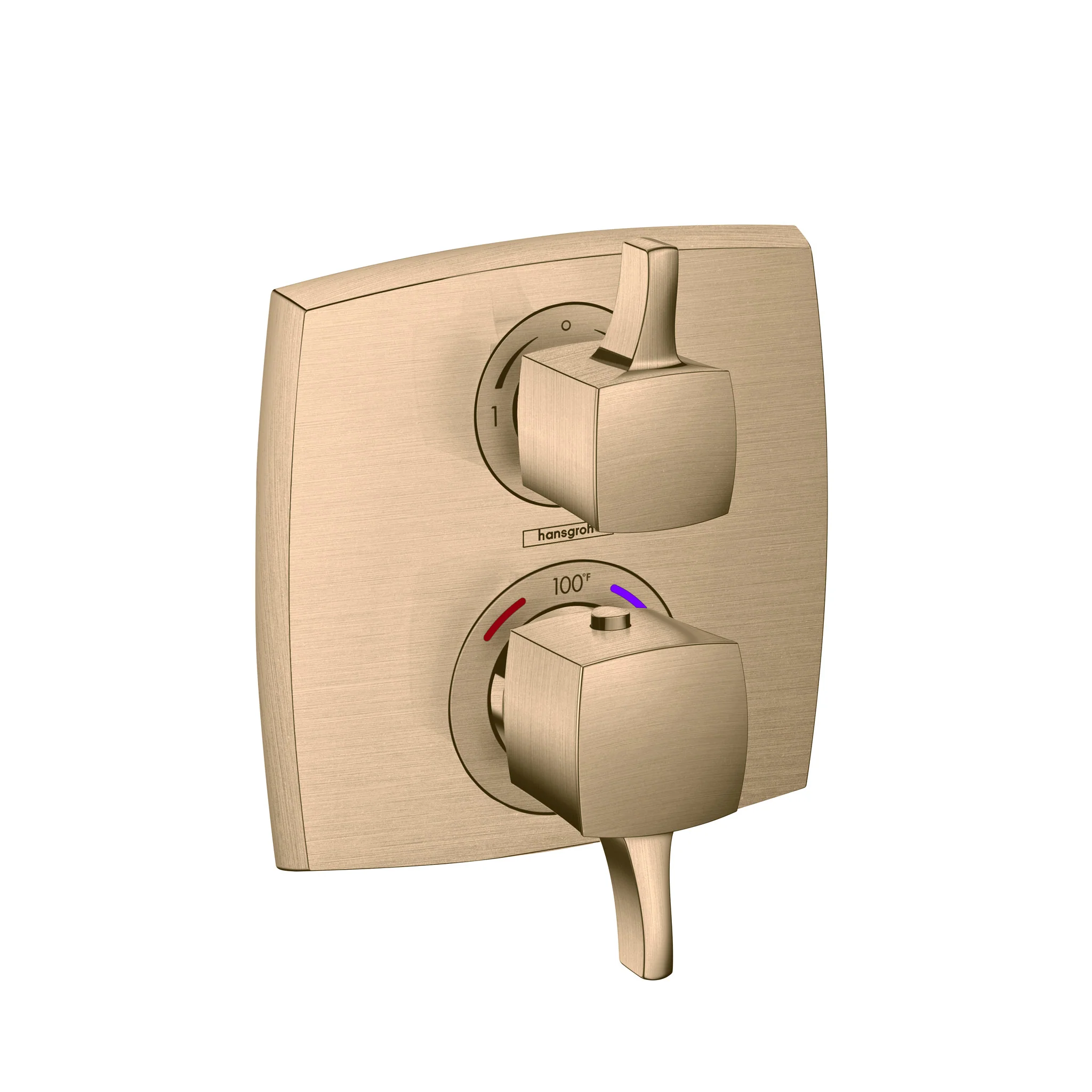 hansgrohe Ecostat Classic Thermostatic Trim with Volume Control and Diverter, Square - Image 2