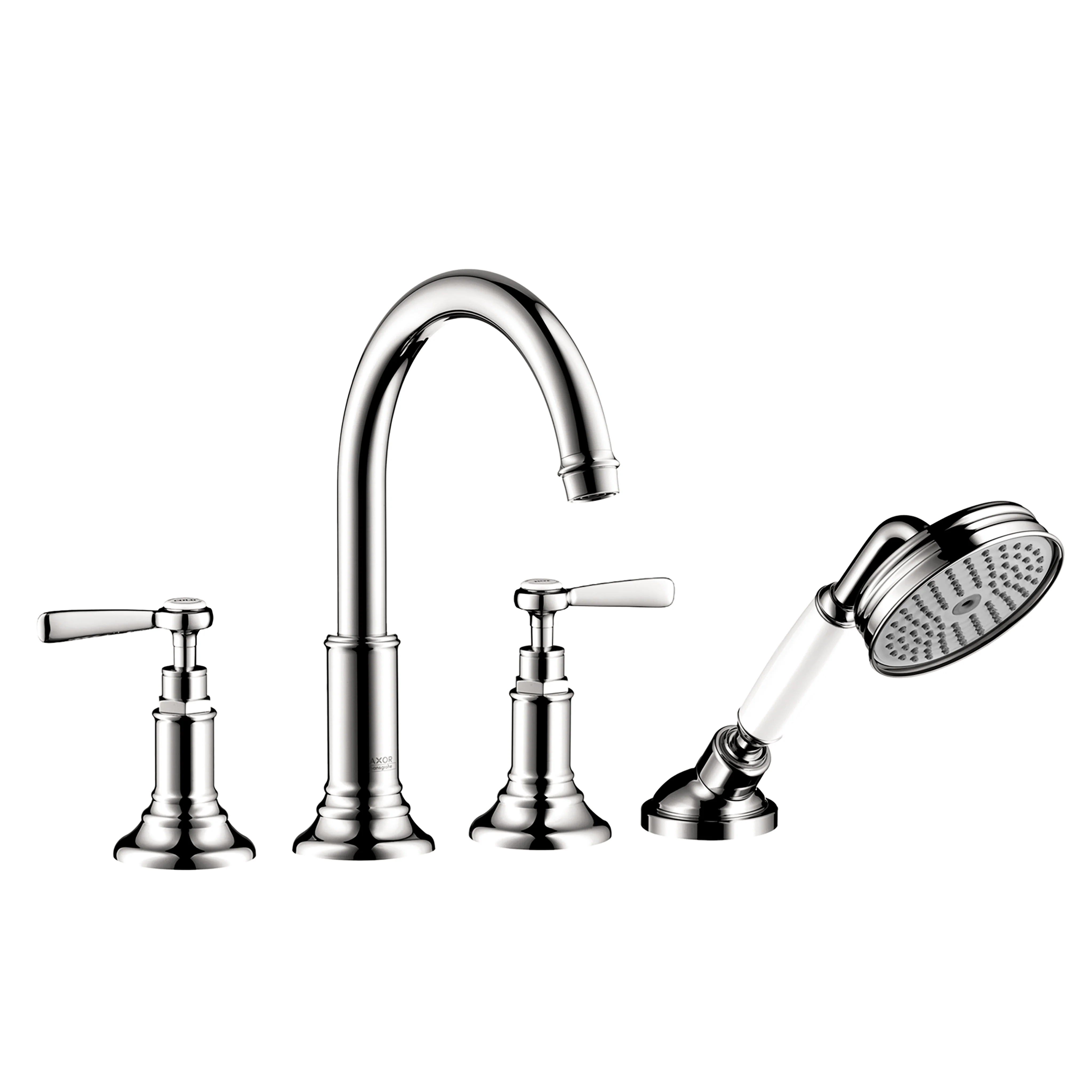 AXOR Montreux 4-Hole Roman Tub Set Trim with Lever Handles and 1.8 GPM Handshower