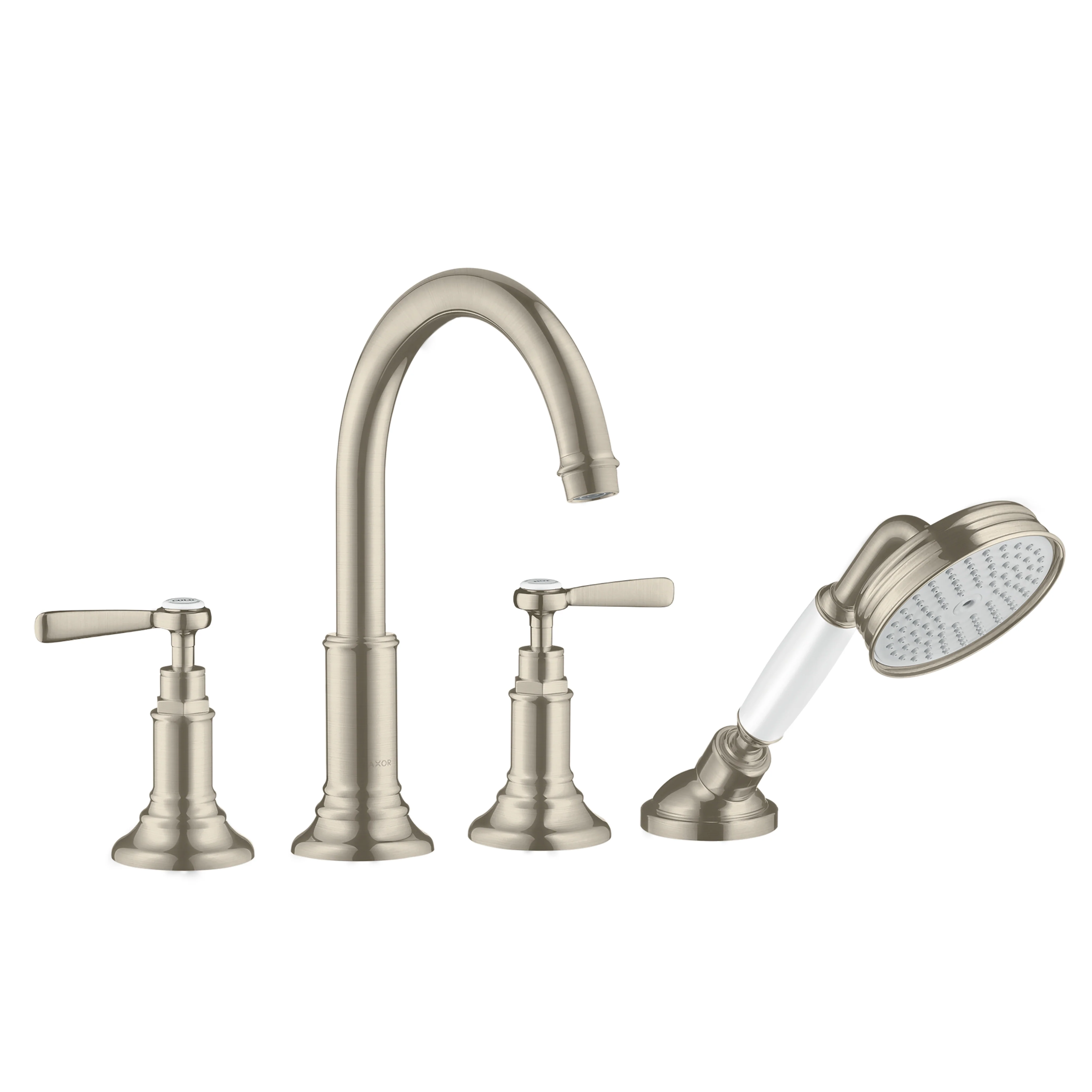 AXOR Montreux 4-Hole Roman Tub Set Trim with Lever Handles and 1.8 GPM Handshower - Image 4