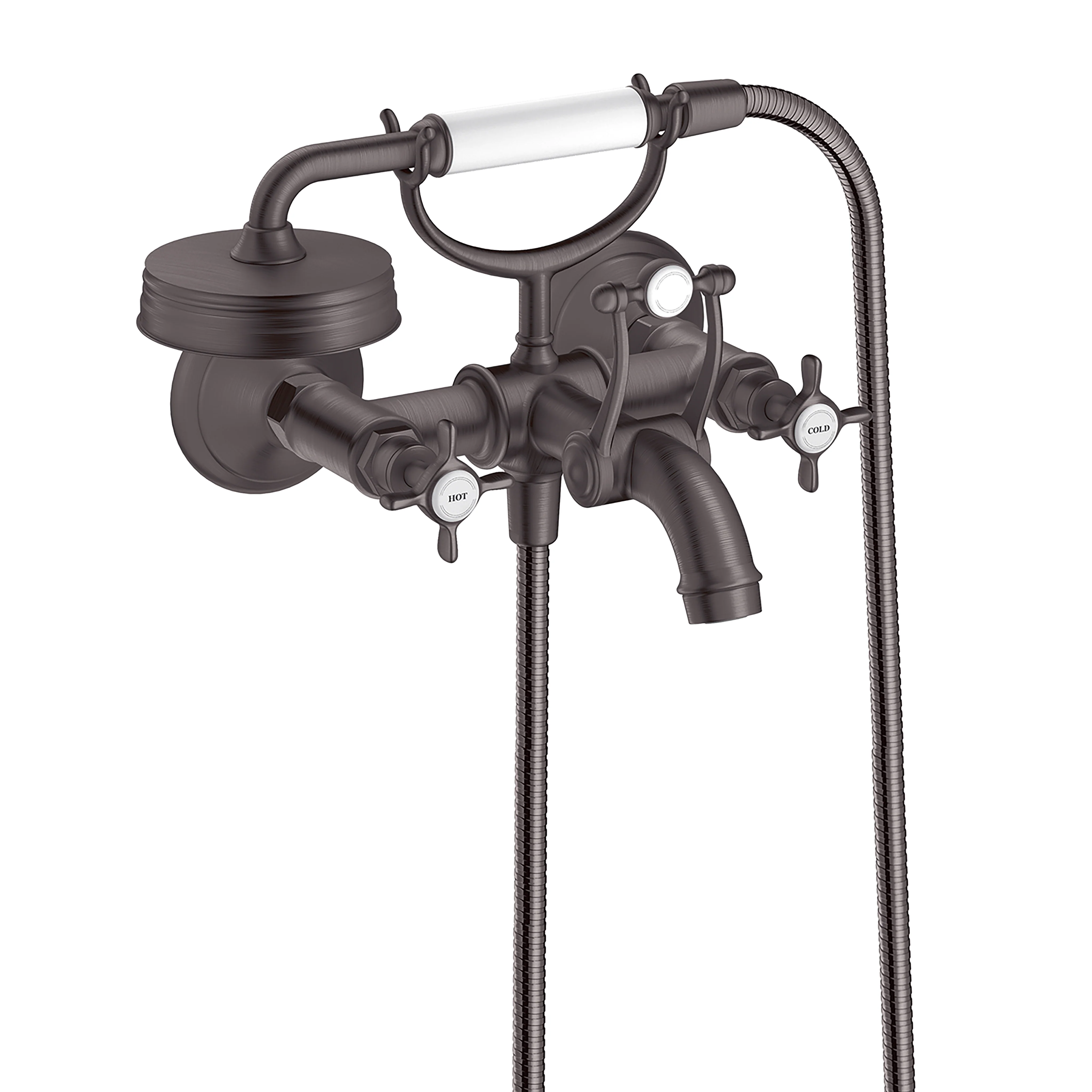 AXOR Montreux 2-Handle Wall-Mounted Tub Filler with Cross Handles and 1.8 GPM Handshower - Image 3