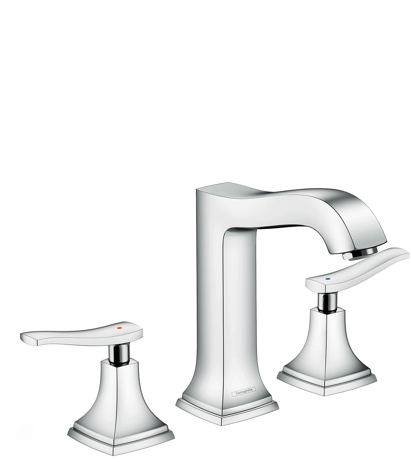 hansgrohe Metropol Classic Widespread Faucet 160 with Lever Handles and Pop-Up Drain, 1.2 GPM