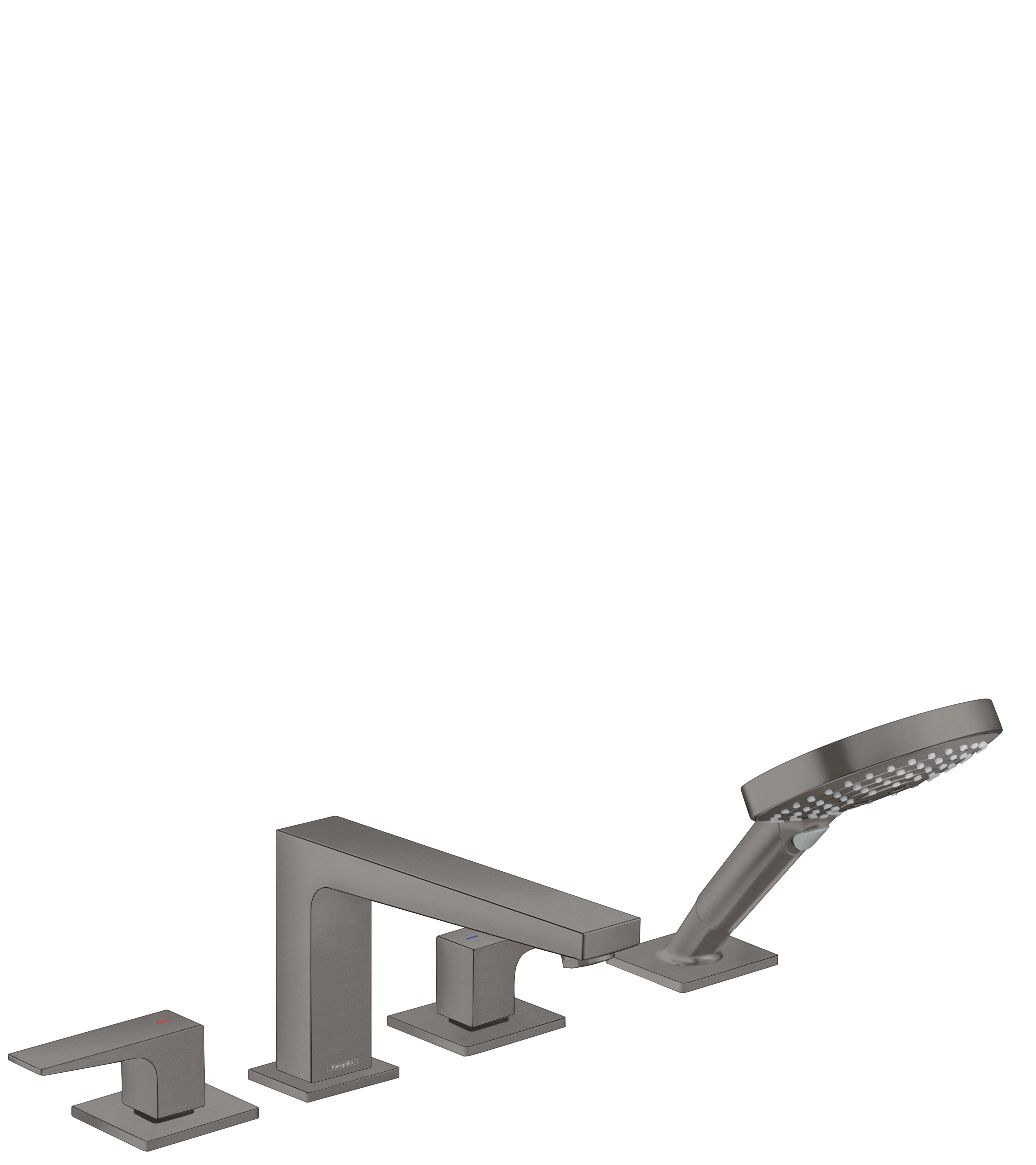 hansgrohe Metropol 4-Hole Roman Tub Set Trim with Lever Handles and 1.75 GPM Handshower - Image 3